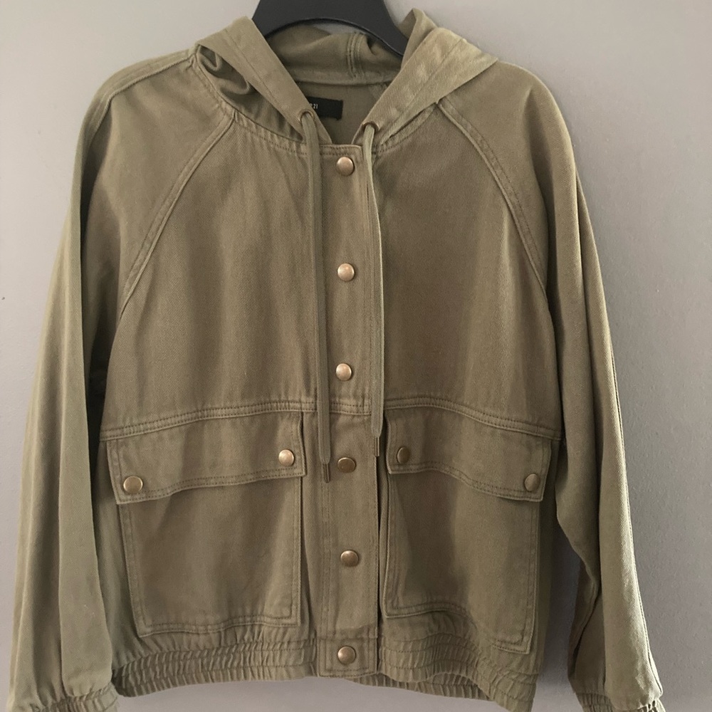 Forever 21 Khaki Green hooded jacket